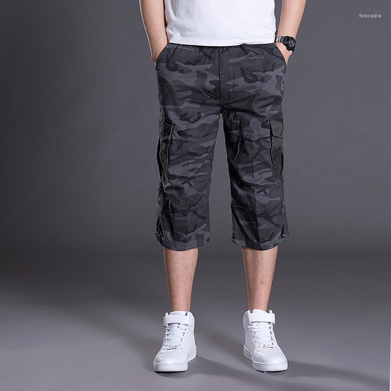 

Men's Pants Calf-Length Men Summer Multi Pocket Loose Comouflage Cargo Cotton Casual Mens Joggers Troursers Plus Size -7XL, Army green
