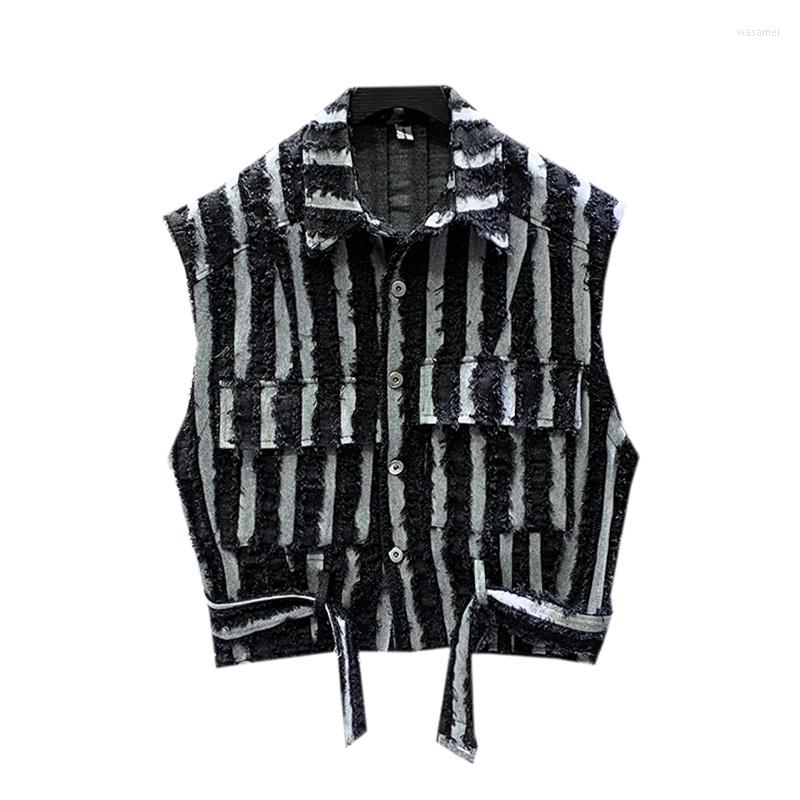 

Men's Vests A1640 Fashion Men's Coats & Jackets 2023 Runway Luxury European Design Party Style Clothing, Black