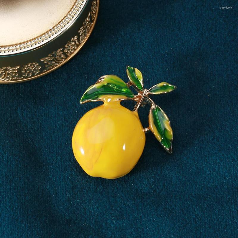 

Brooches Creative Enamel Yellow Lemon For Women Wedding Party Anti Stray Causal Brooch Pins Gifts Artist Clothes Pin Accessories