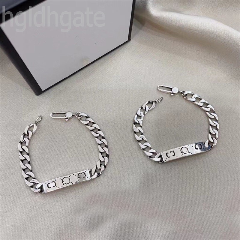 

Ghost love bracelet charm bracelets designer for women silver color link chain crave double g letters rectangles skulls luxury jewelry bracelet couples ZB029 F23