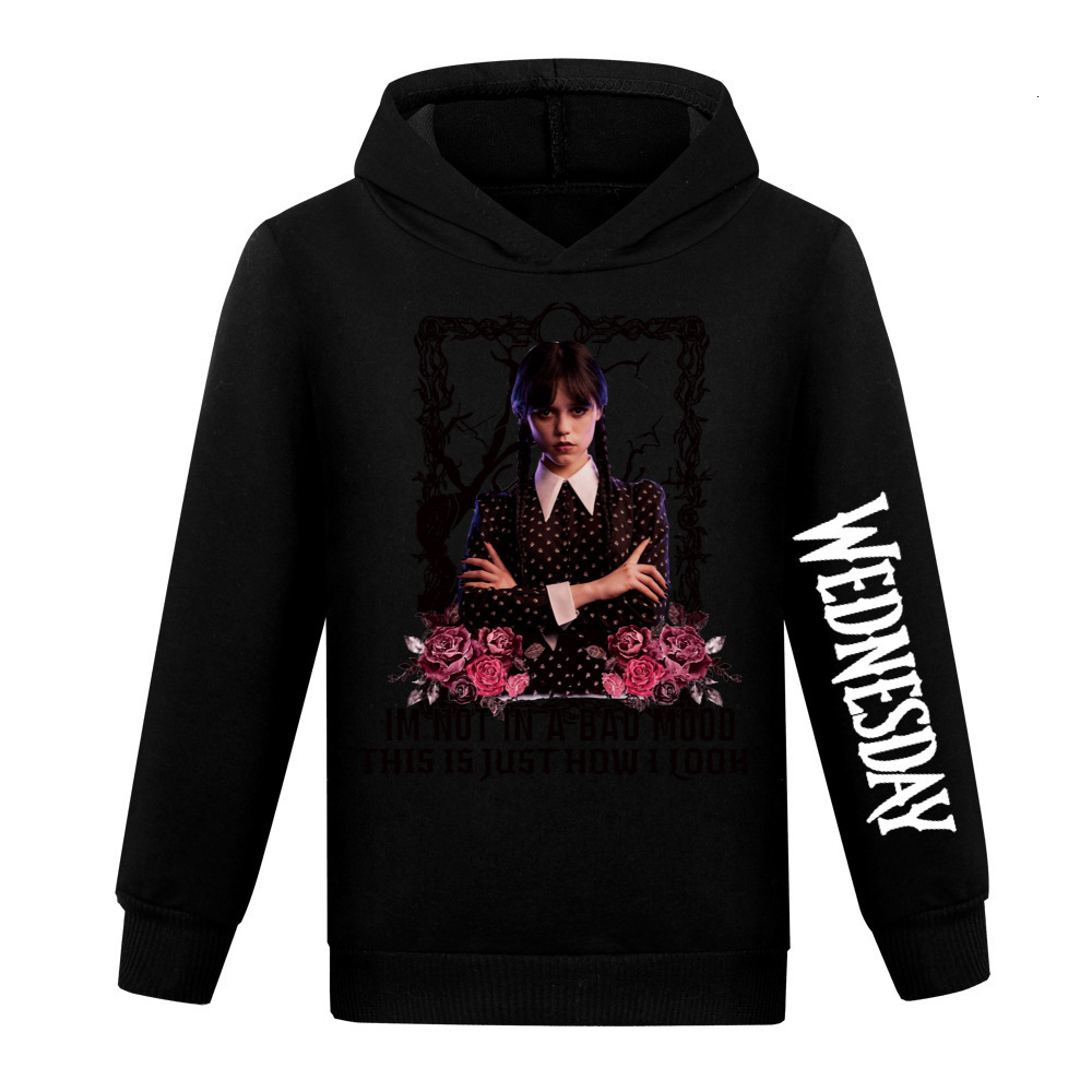 

Hoodies Sweatshirts Wednesday Fashion Children Clothing Boys Girls Addams Spring Fall Hip Hop Hoody Kids Long sleeve Casual Tops 230413, Sky blue