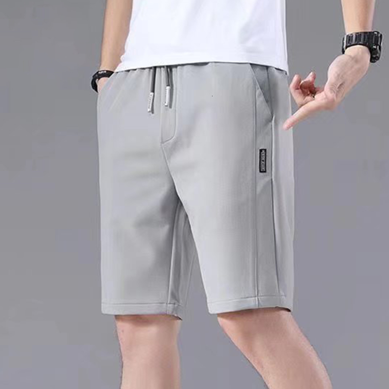 

Men's Shorts Summer Men'S Sports Shorts Solid Color Straight Pattern Loose Type Elastic Waist Drawstring Casual Shorts Jogging Pants 230414, Deep gray