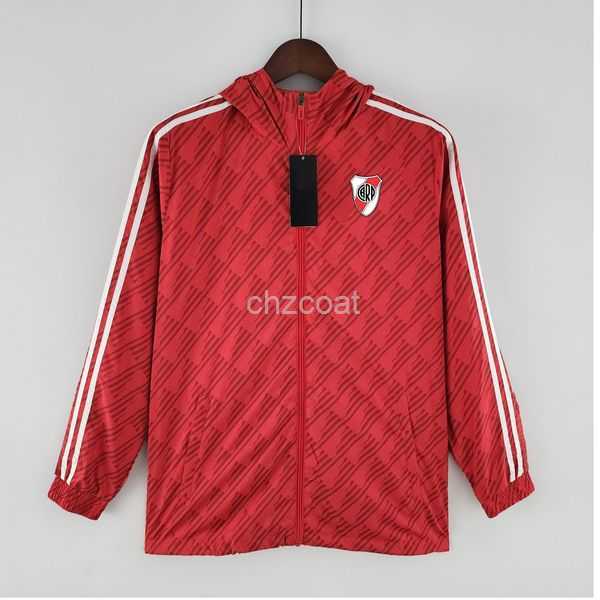 

22-23 Club Atletico River Plate Men's jacket Soccer Windbreaker Jerseys full zipper Hooded Windbreakers Mens Fashion coat custom J99G, No