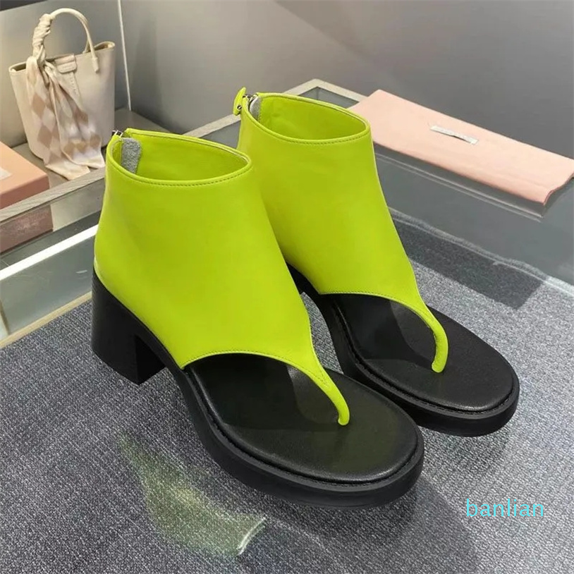 

2023 designer Sexy Open-toe heel sandals fashion womens leather zipper catwalk sandal ladys flip flops heels shoes, Red