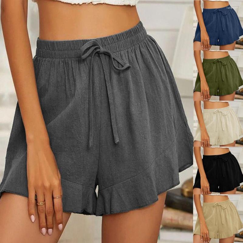 

Women' Shorts Cotton Women Pleated Border Pants Show Slim High Waist Pant 2023 Summer Beach Holiday Loose Casual Short