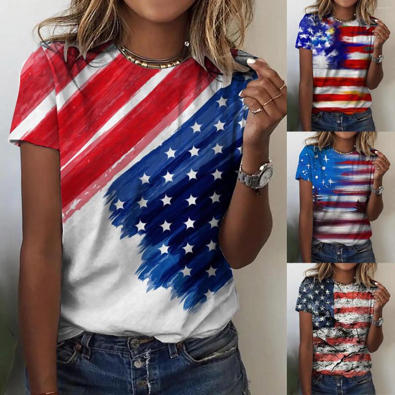 

Women' Blouses Independence Day For Women Print Daily Summer Shirts Women' O Neck Tank Tops American 4th Of July Blouse Short, Sky blue