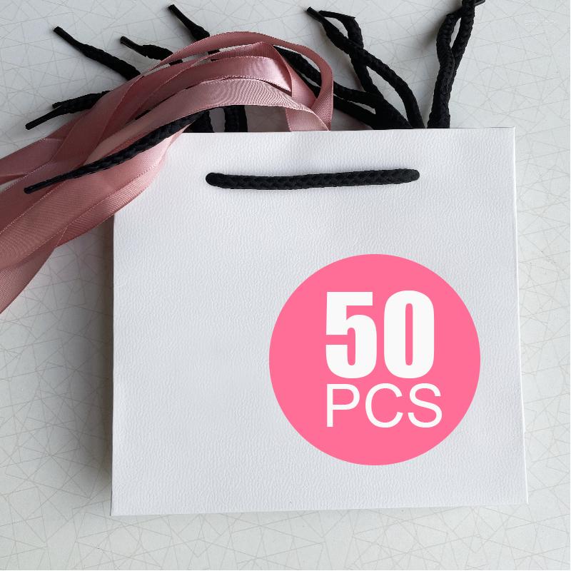 

Jewelry Pouches 50 PAN-Style Classic White Blue Snow Pink Tote Paper Bag For Mother's Valentine's Day Birthday Girl Gift Box