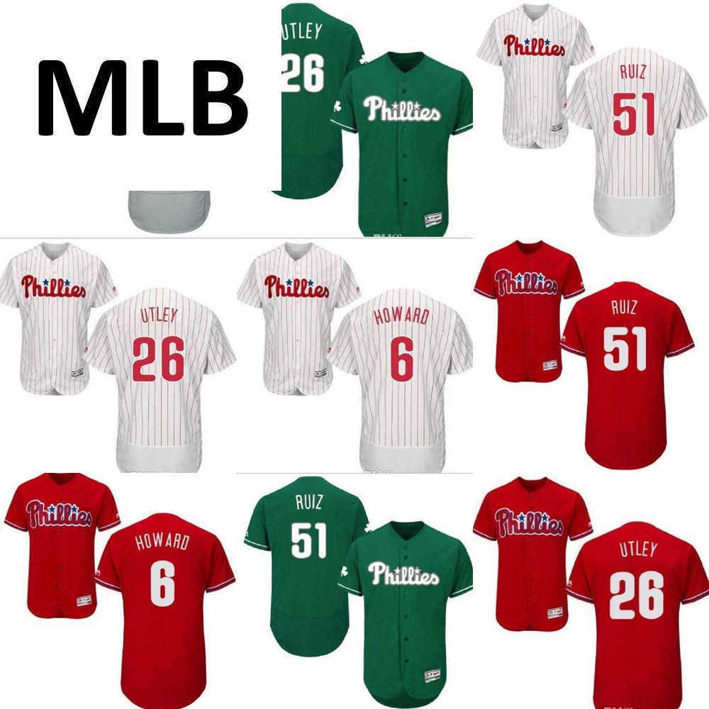 

Men women youth Phillies Jersey #6 Ryan Howard 26 Chase Utley 51 Carlos Ruiz Home Red Black Grey White Kids Girls Baseball Jerseys, Color 13