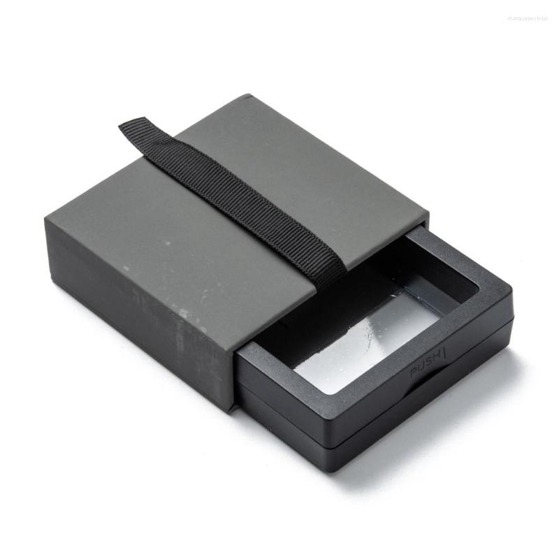 

Jewelry Pouches 5/8Sets Square Transparent PE Thin Film Suspension Display Stands With Paper Outer Box For Ring Necklace Storage