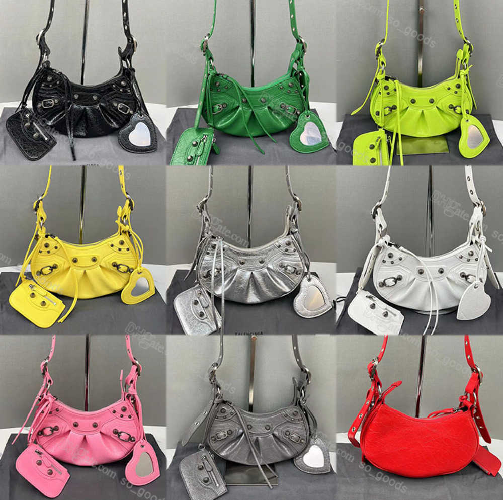 

Shoulder Bags Designer Genuine Leather Le Cagole Motorcycle Bag Women Luxury Fashion Crossbody Pink Mini Small Crocodile Black Silver Red, Green