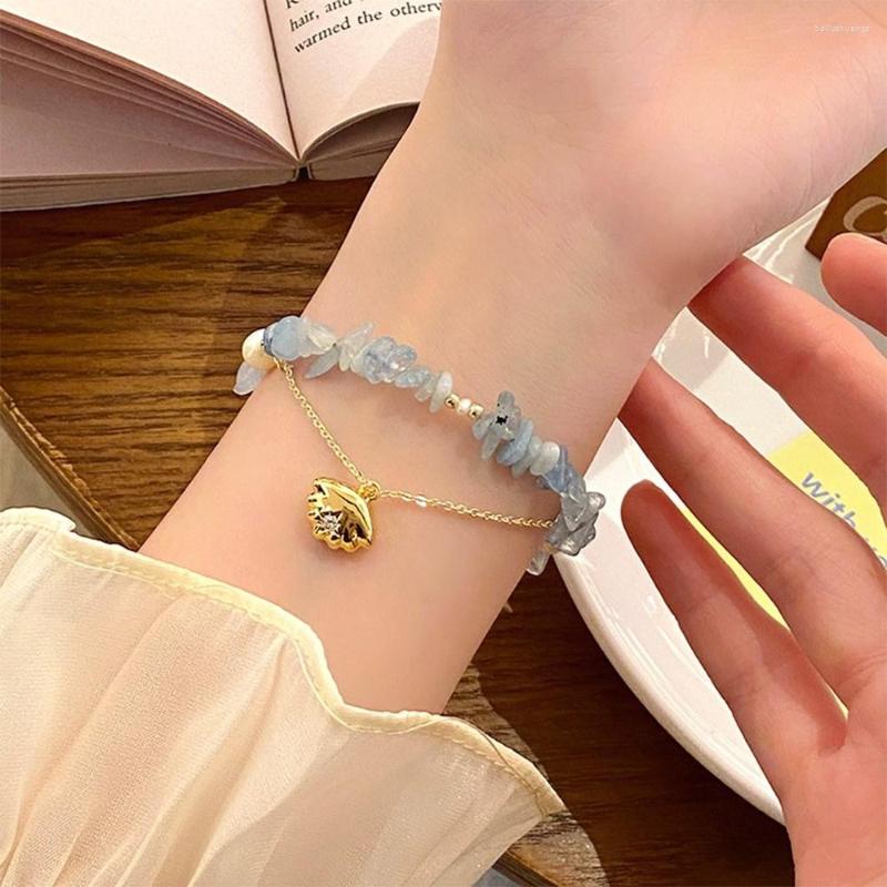 

Charm Bracelets Kokomi Mermaid Shell Blue Crystal Chain Bracelet Cosplay Genshin Impact Girls Fanshion Costume Gift