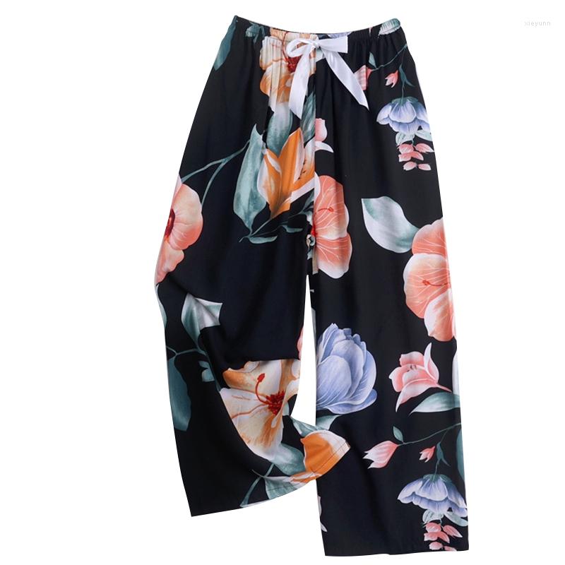 

Women's Pants Women Summer Bowknot High Waist Pajama Strawberry Animal Floral Print Casual Loose Wide Leg Palazzo Lounge Trousers, 11