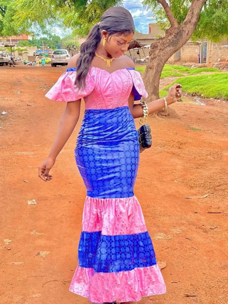 

Ethnic Clothing Large Size Bazin Riche Long Dresses For Daily Party Evening Gowns Top Quality Dashiki Robe 2023