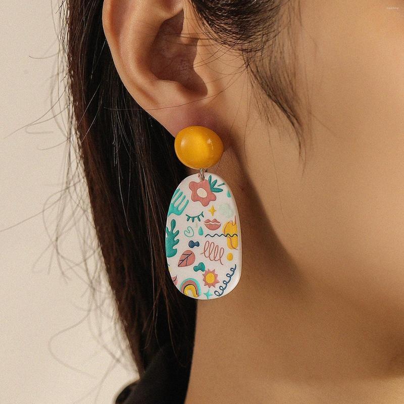 

Dangle Earrings Star Stud Pearl Hoops Sweet Lips Flowers Leaves Acrylic Summer Beach Decorations