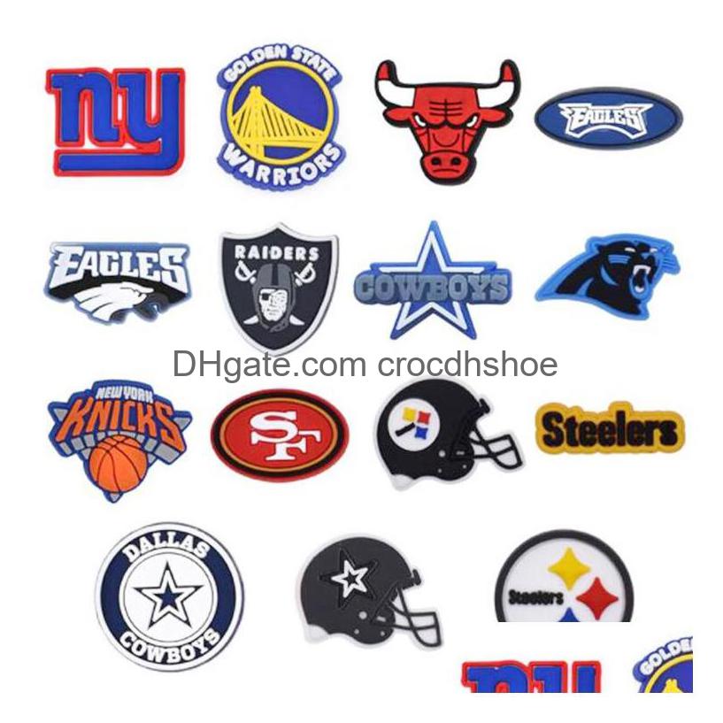 

Shoe Parts Accessories Pvc Basketball Charms Sports Team Croc For Clog Shoes Decorations Drop Delivery Otxxc
