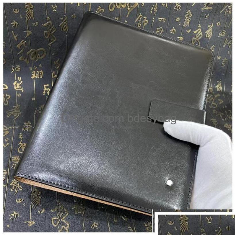 

Notepads Classic Black /Brown Leather Er Agenda Handmade Note Book Luxurs Periodical Diary Business Notebook A5 Drop Delivery Office Dhjke