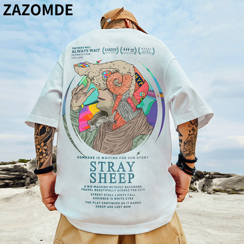 

Men's TShirts ZAZOMDE Harajuku Oversized Tshirt Men Summer Cool Unisex Tops Hip Hop Funny Print Casual Cotton T Shirt Streetwear Loose 230414, Black