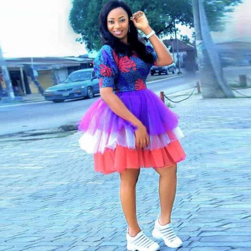 

Skirts Tulle Tiered Skirt Women Prom Party Custom Made Color And Length Elastic Waistband Saias 3 Colors Above Knee, White