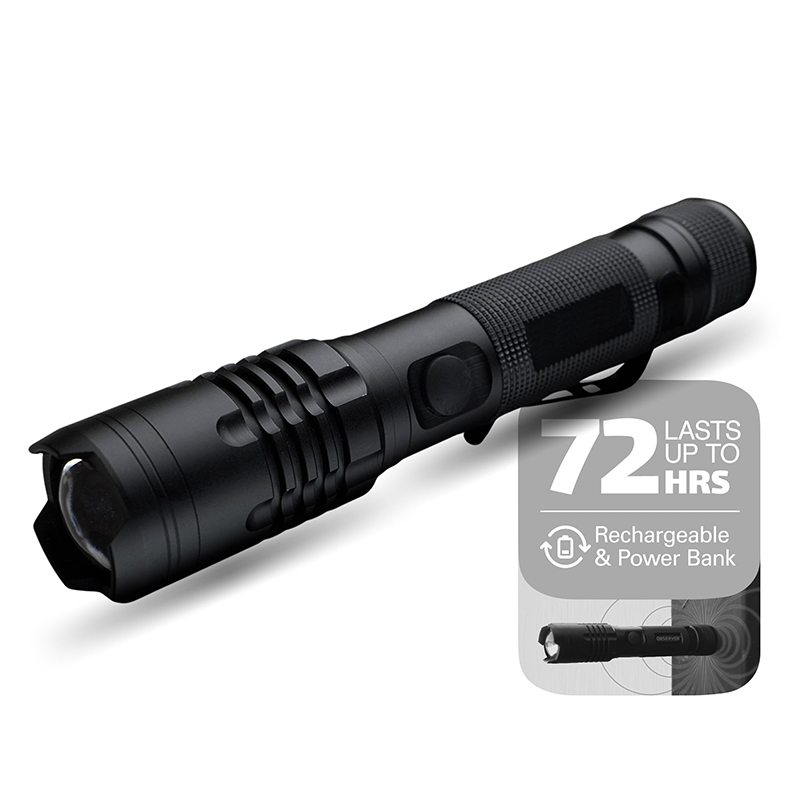 

1000 Lumen LED Rechargeable Flashlight Power Bank Dual Power Magne Zoom Waterproof Tactical Professional Grade Quality