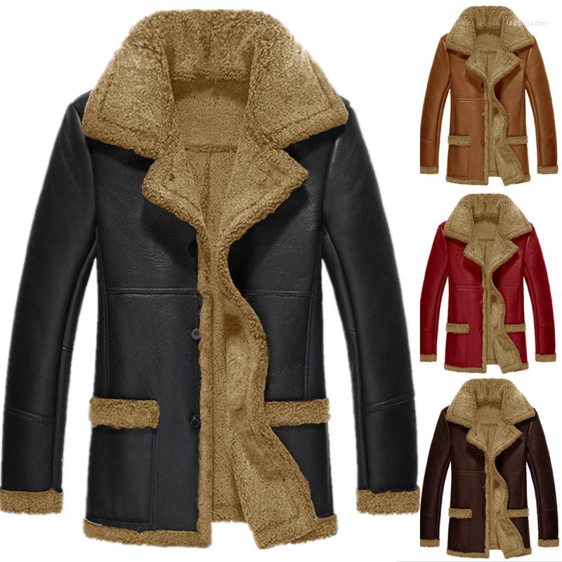 

Men' Jackets Winter Fur Integrated Thickened Coat Faux Men Jacket And Fashionable Warmth Chaquetas Hombre Outerwear & Coats, Black