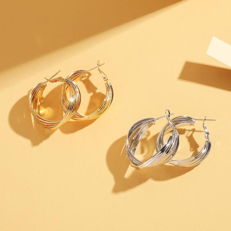 

Dangle Earrings Luxury For Women Designer Jewelry Fashion Gold Plated Jewellery Round Punk Accessories Gift Hollow Out
