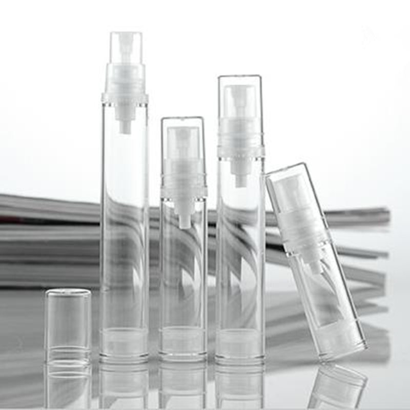 

500pcs/lot 5ml 8ml 10ml 15ml Vacuum Spray Bottle Mist Small Sprinkling Cosmetics Bottle Airless Spray Sample Bottle