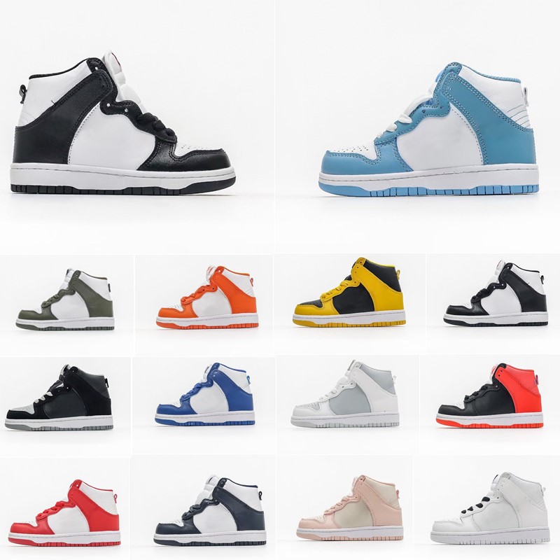 

2023 Kids Shoes dunks mid toddler Boys Sneakers Girls Sports Outdoor children Athletic Chunky Trainers Baby Casual Walking Designer Boy Running basketball B9F1#