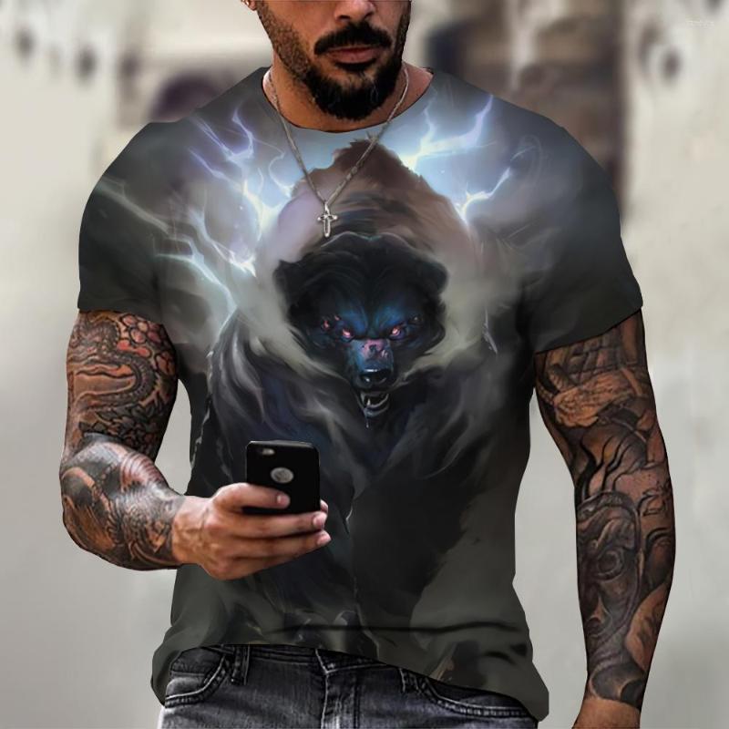 

Men's T Shirts Wolf T-shirt For Men's Shirt 3D Print Graphical Short Sleeve Tops Street Hip Hop Tshirt Oversized Tee Men Clothing, A01-hy01148