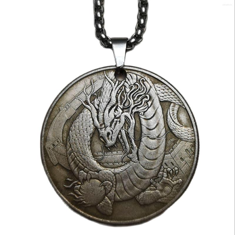 

Pendant Necklaces Vintage Ancient Coin Silver Plated Man / Women Jewelry P0052