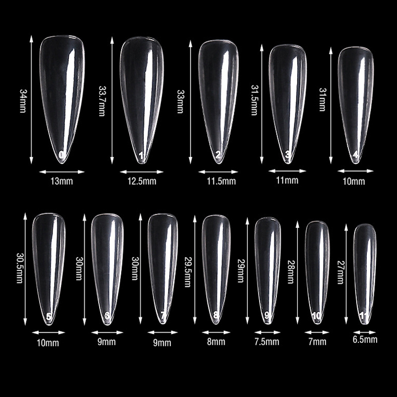 

False Nails 600 Pcs/Lot Stiletto Sharp Ending Fake Nail Tip Full Cover Acrylic Nail Art Designs French Long Salon Nails Tips Manicure 230413, Black