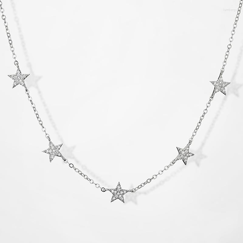 

Pendant Necklaces RAKOL Luxury Gold Plate Star Necklace Delicate Micro Inlaid Cubic Zircon Clavicle Chain Wedding Jewelry