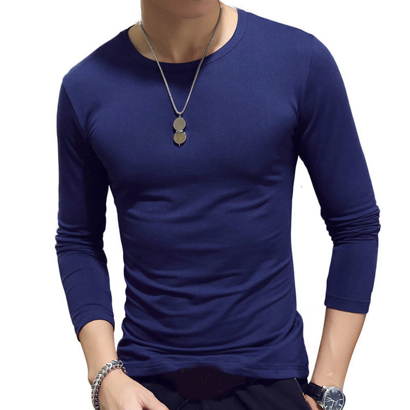 

Men's T-Shirts Elastic Mens T-Shirt O-Neck Long Sleeve Men T Shirt For Male Solid T-Shirts Man Clothing TShirt Men Tees Base Shirts 230414, Wine red