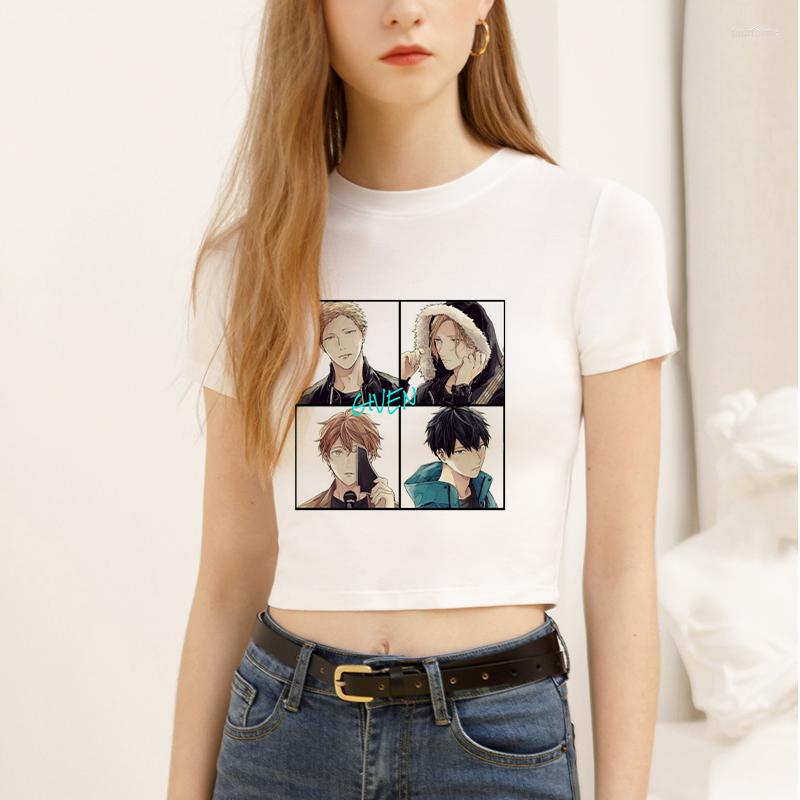 

Women's T Shirts Japanese Manga Anime Yaoi Bl Given Tees Fashion Y2K Harajuku Funny Summer Navel Sexy Crew Neck T-shirts Tops Women, 00