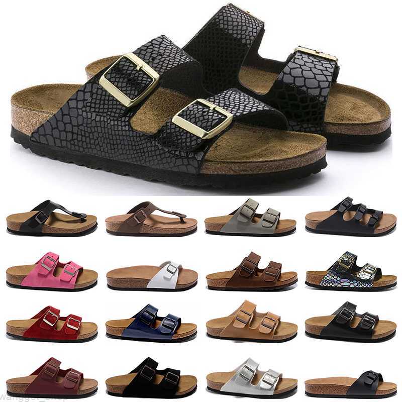 

Boston Mens Womens Slippers Leather Clogs Cork Flat Fashion Leather Slide Beach Sandals 35-46 good