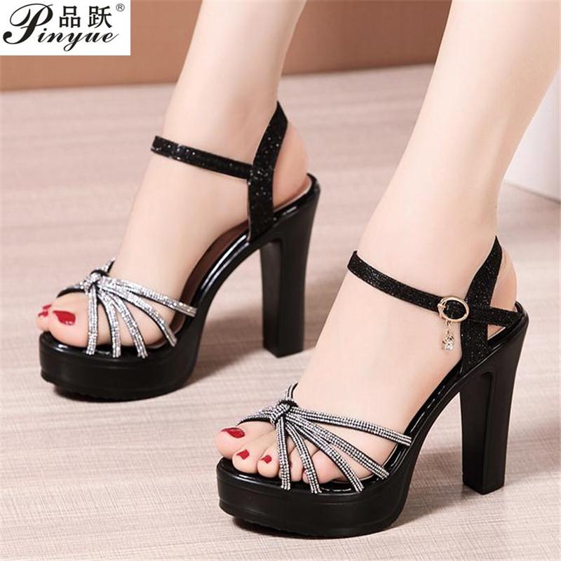 

Dress Shoes Heel Platform Sandals Women Wedding Summer High Heels Ladies Office Party Size 34-43, Black