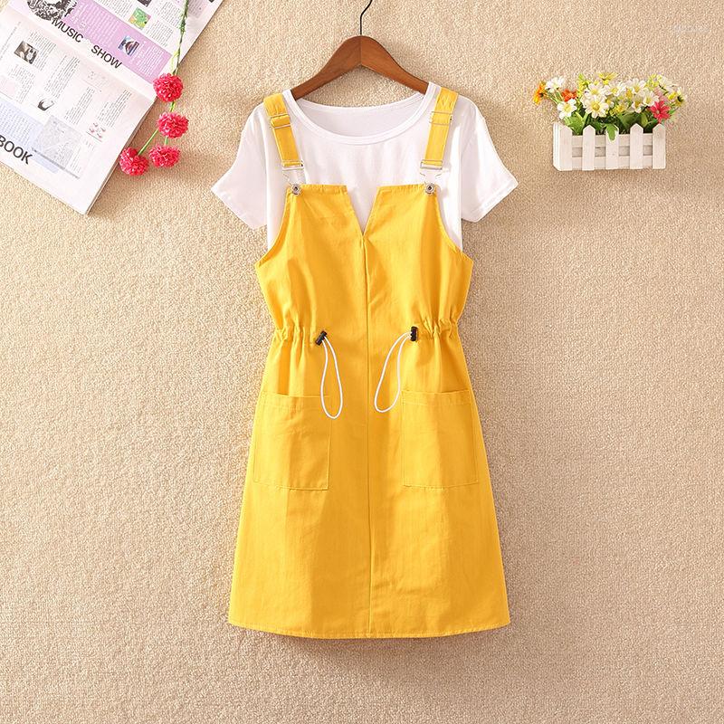

Work Dresses Summer Dress Two-piece Suit Women Short Sleeve White T-shirt Tops And Fashion 2 Piece Sets Womens Outfits Clothing Q641, Black
