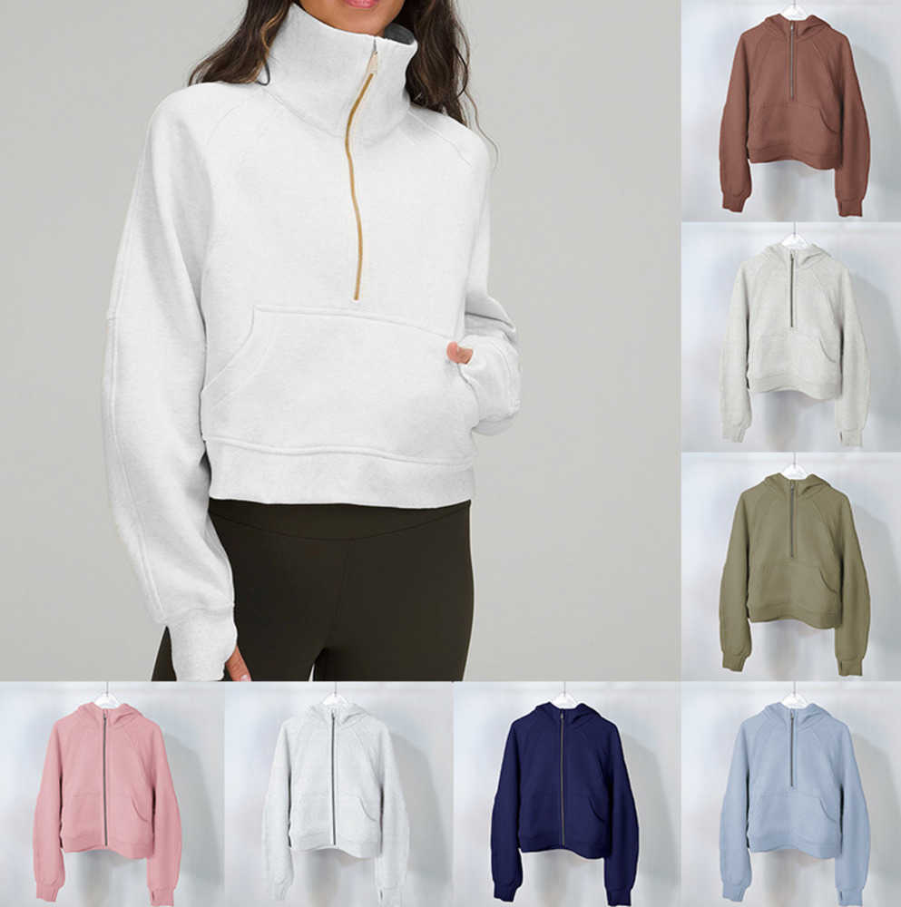 

Thick Scuba Lulus Womens Yoga Hoodie Plus Velvet Jackets Autumn And Winter Hoodys Sports Half Zipper Terry Designer Sweater Chothing Sports And Fashion, 3-hooded