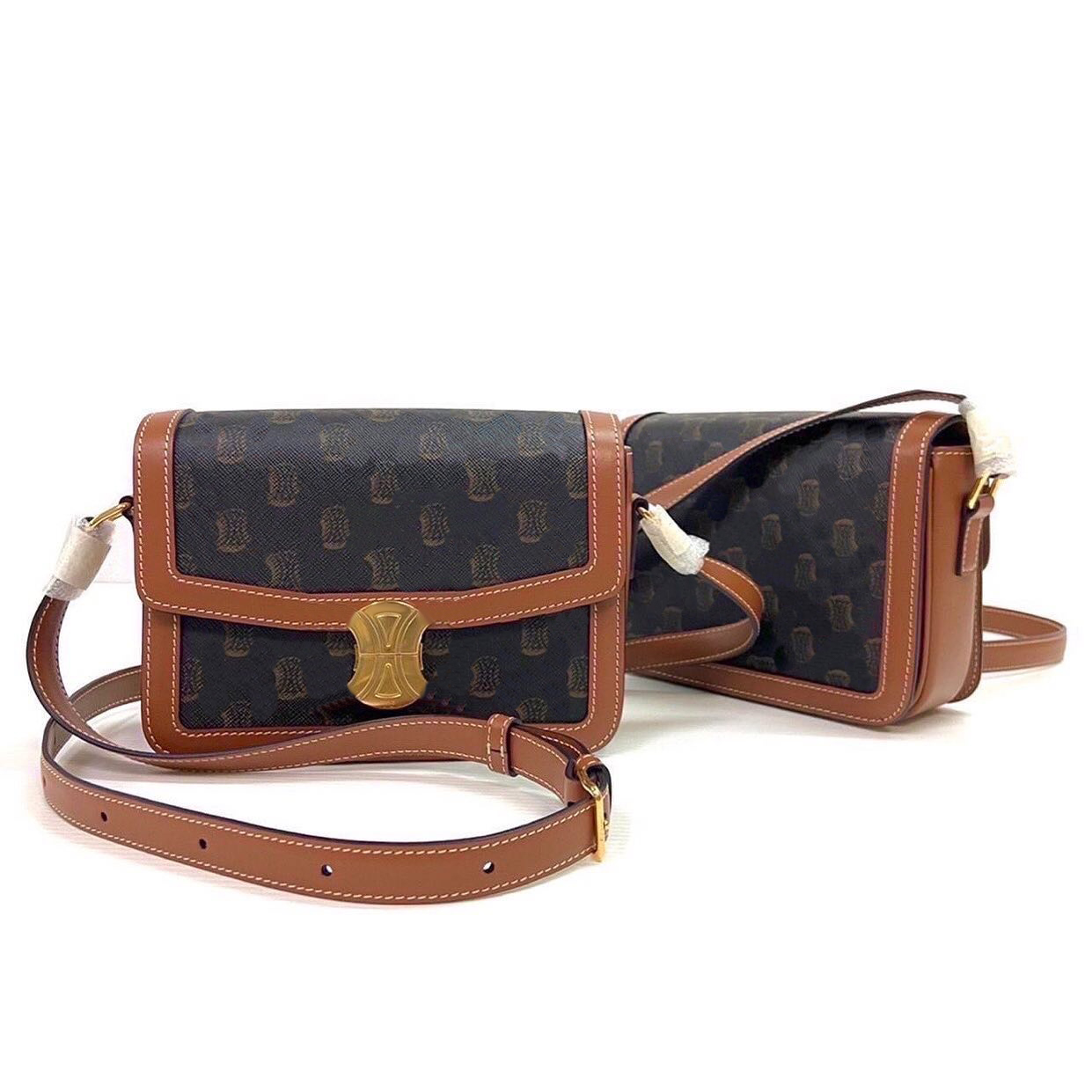 

fashion teen triomphe clutch bag 2023 new celins Womens mens Luxury small Designers Shoulder handbags crossbody totes baguette Bags Genuine leather messenger Bag, Brown