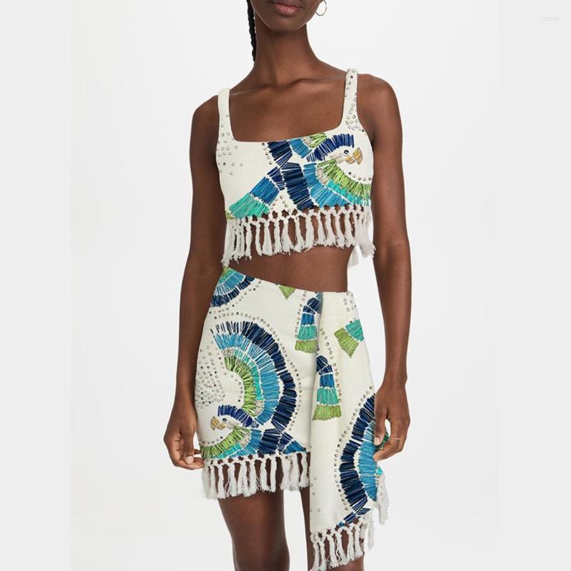 

Women' Swimwear Fashion Vintage Embroidered Print Swimsuit Set Triangle Micro Bikinis Sexy Low Waist Swiming Suit 2023 Luxury, Beige