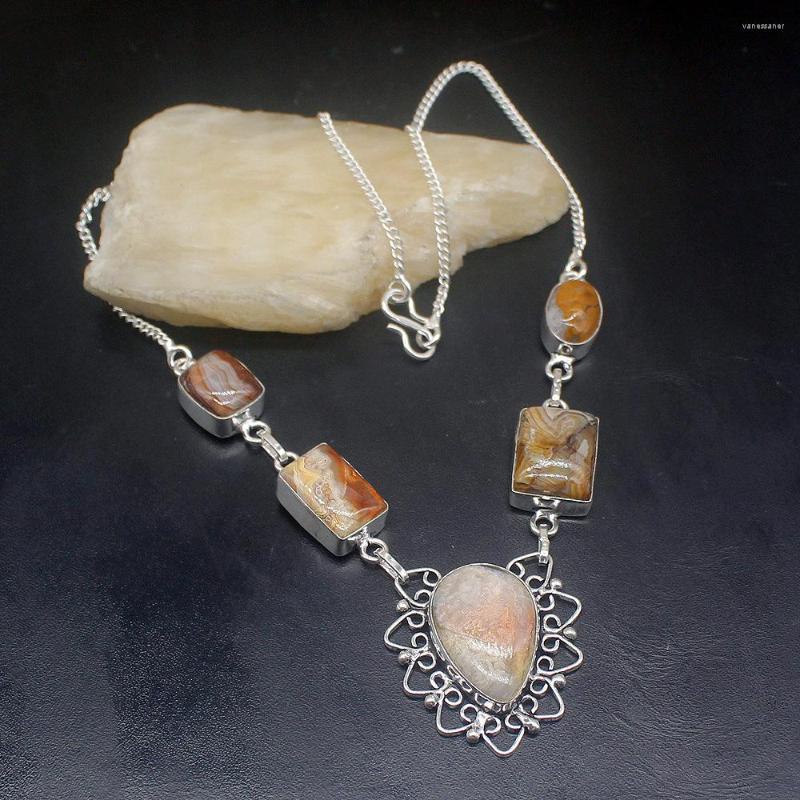 

Chains Gemstonefactory Jewelry Big Promotion Unique 925 Silver Natural Ocean Jasper Gems Gifts Women Chain Necklace 44cm 202301456