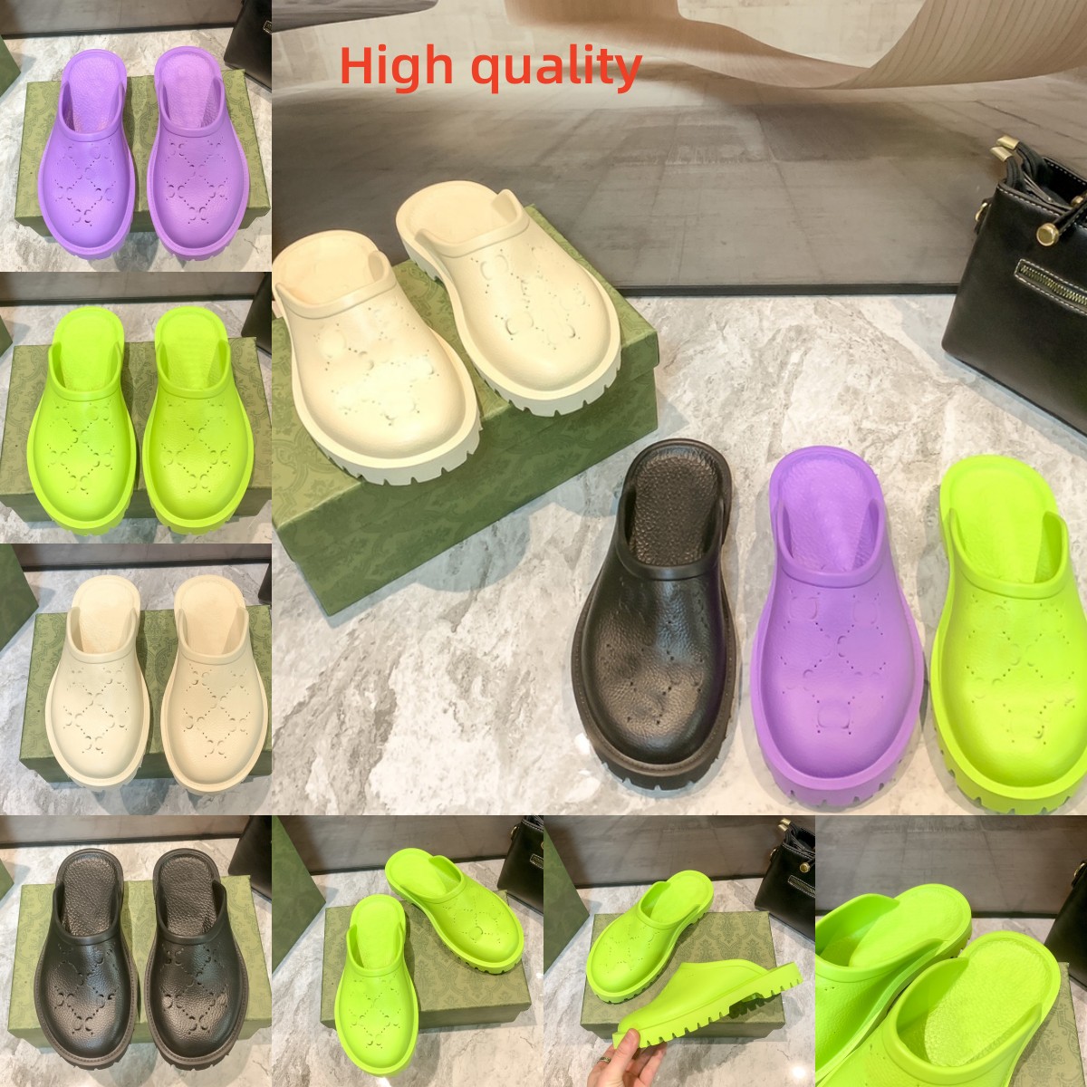 

luxury slippers brand top designers Women Ladies Hollow Platform Sandals made of transparent materials fashionable sexy lovely sunny beach woman shoes slippers, Freight link;please do not place orders