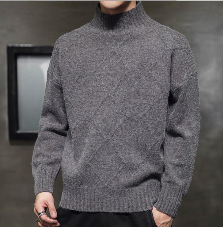 

Men' Sweaters 2023 Spring And Autumn Trend Knitwear Semi Turtleneck 1905, 01