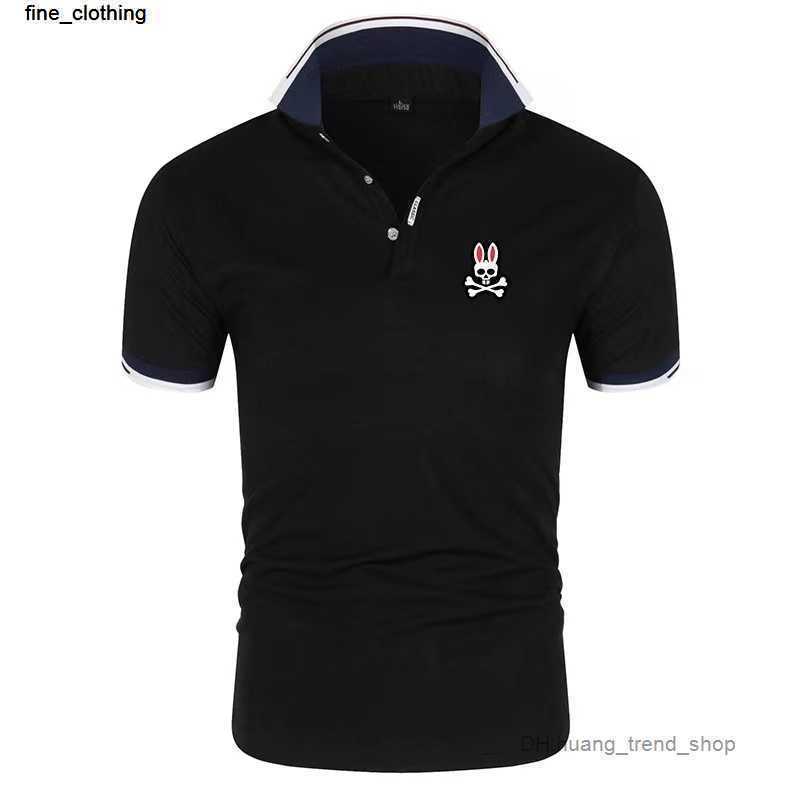 

Mens Polos Combed Cotton Summer Clothing Short Sleeve Business Design Animal Pattern Psycho Bunny Top t Shirt Casual Striped Designer8, Pink