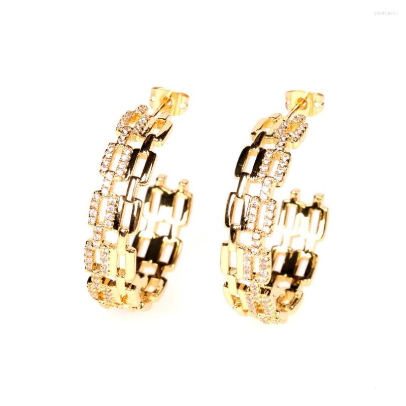 

Stud Earrings 3 Pairs Geometric Designer Unique Cuban Link Chain Shape Pave Cz Luxury Women Earring Fashion Jewelry
