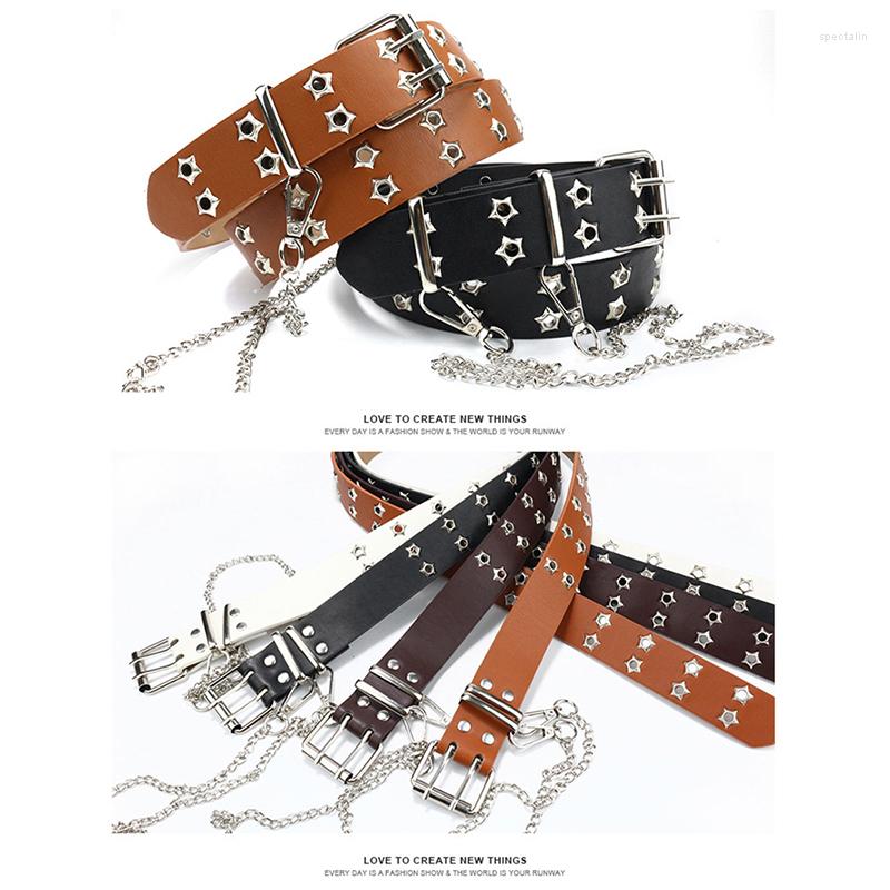 

Belts Unisex Jeans Belt Punk Gothic For Women Men Waist Corset Cinturon Mujer Chain Ketting Riem, Black