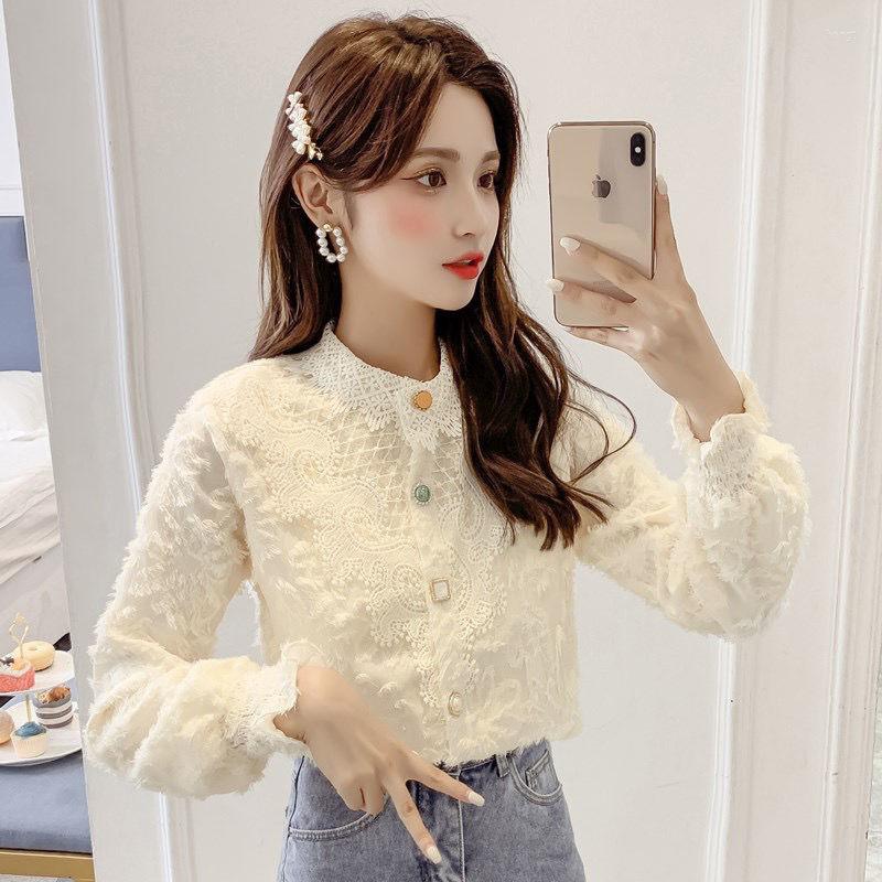 

Women's Blouses Lace Shirt Women's Dress 2023 Fashion Inside With Autumn Winter Plush Thicken Blusas Clothes For Women Shirts Blouse, And rear lining