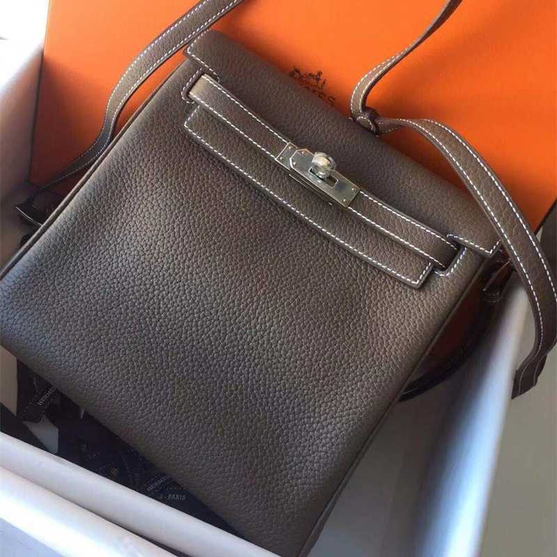 

backpack designer herms kellier Handmade leather goods women's 22 ado full set of stainless steel hardware, Golden