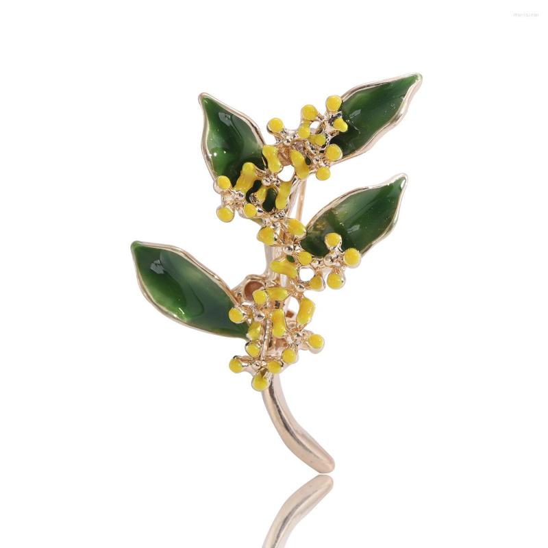 

Brooches Osmanthus Fragrans Flower Brooch Sweater Pin For Women Jewelry 2-color Enamel May-flower Party Office Gifts