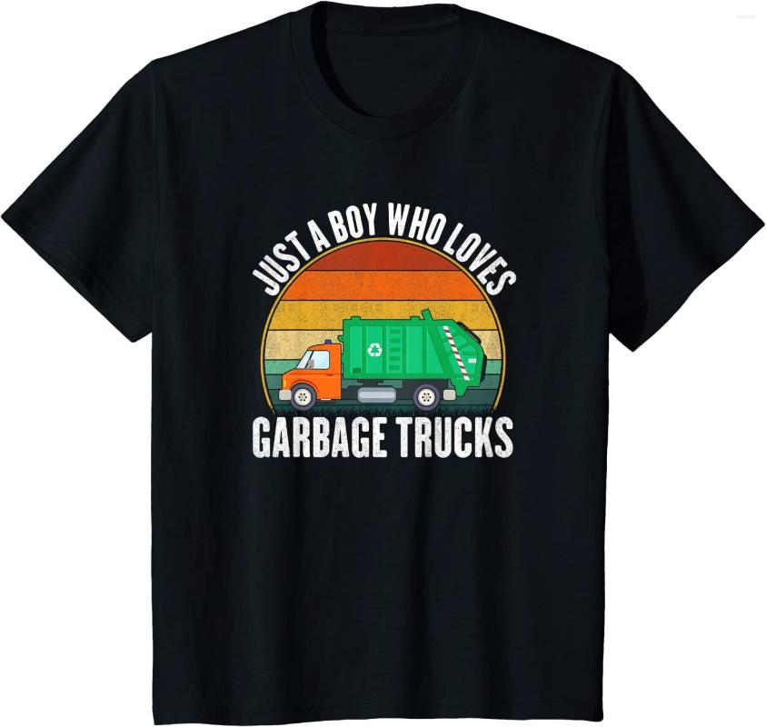 

Men' T Shirts Just A Boy Who Loves Garbage Truck T-Shirt, Black