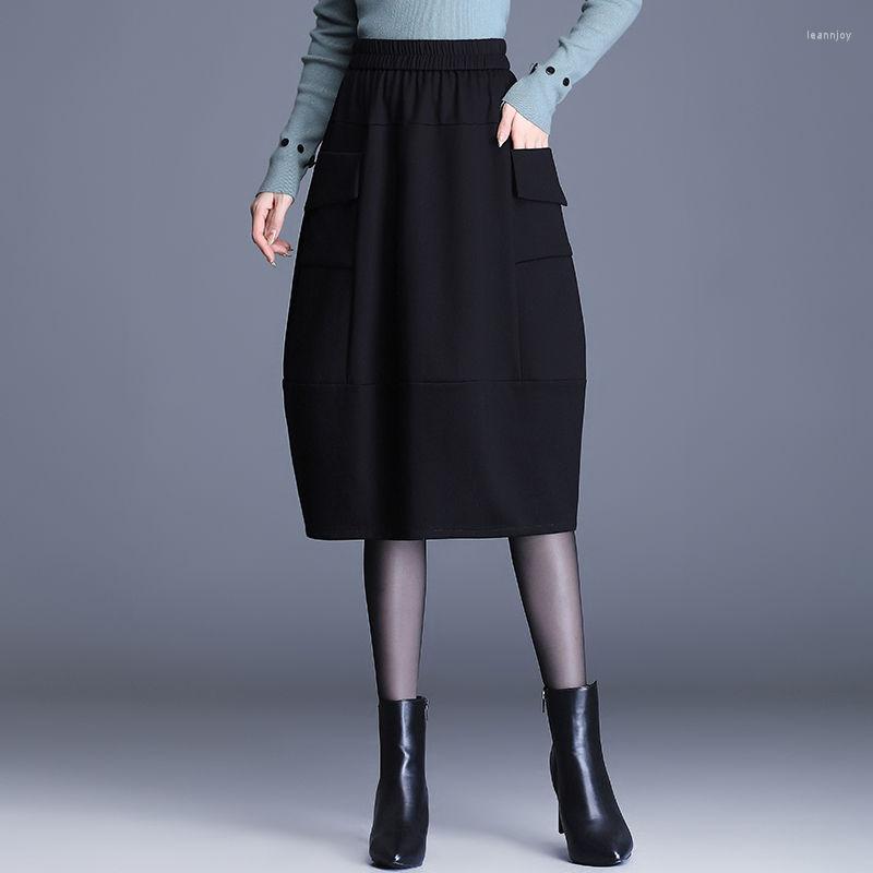 

Skirts Skirt 2023 Spring And Autumn Black High Waist Slim Lantern Skinny Casual Commuting A-line Flower Bun Dress For Women